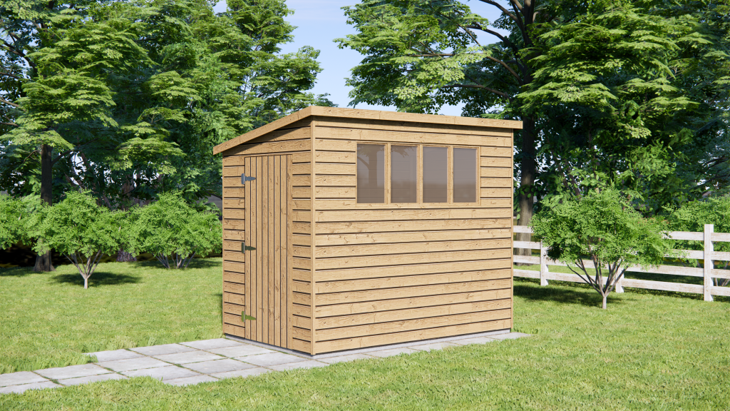 pent shed with side door - sheds n chalets